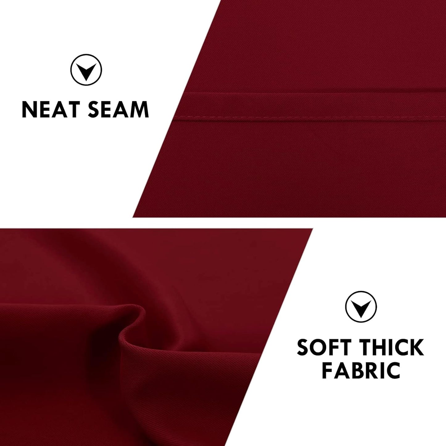 DWCN Christmas Burgundy Room Darkening Blackout Curtains - Thermal Insulated Privacy Energy Saving Window Curtain Drapes 42 x 45 inch Length, Set of 2 Bedroom Living Room Curtains