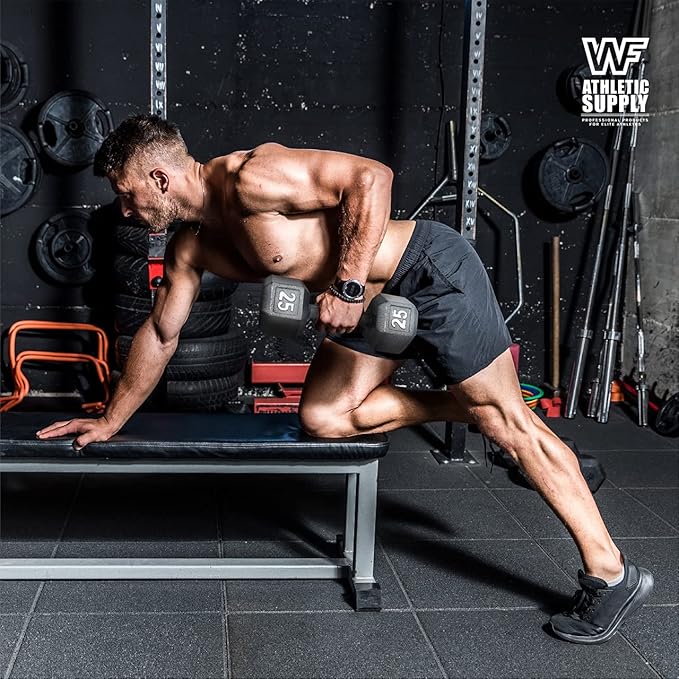 WF Athletic Supply 200Lb Dumbbell Set, 10-30Lb Dumbbell Set with Two-Tier Storage Rack for Muscle Toning, Strength Building & Weight Loss - Multiple Choices Available