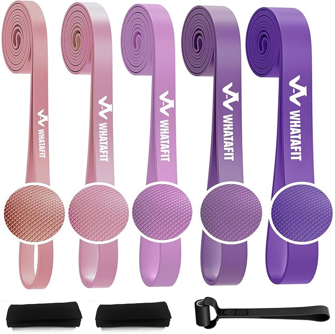 WHATAFIT Resistance Bands, Pull Up Assistance Bands, Exercise Bands, Workout Bands Set for Men and Women Home Fitness, Body Stretching, Strength Training, Physical Therapy