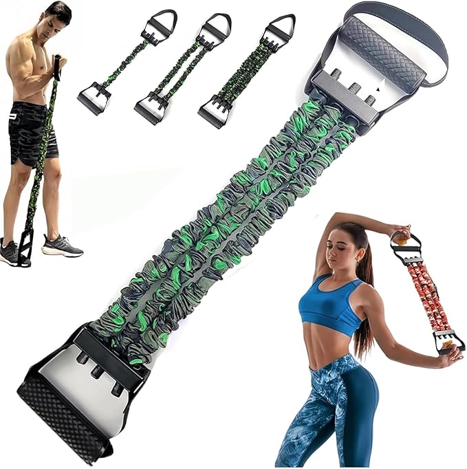 Natural Latex 3-Hole Resistance Stretcher,Chest Expander Stretch Bands for Men,2025 New 3-Way Natural Latex Resistance Band