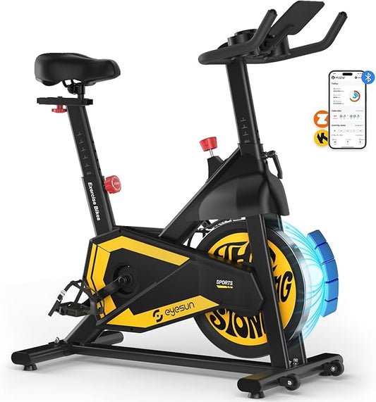 Exercise Bikes for Home,Indoor Cycling Bike with Adjustable Magnetic,Brake Pad Resistance Silent Belt Drive,330lbs Weight Capacity &Upgraded Version Seat for Home Cardio&Weight Loss