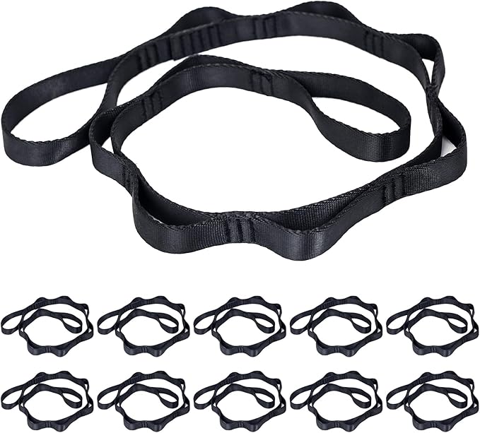 10PCS Nylon Daisy Chain Straps 23 KN for Aerial Yoga Hammock Swing Adjustable Aerial Silk Extender Hanging Rope for Aerial Yoga Belts 3.6FT 5.9FT Long