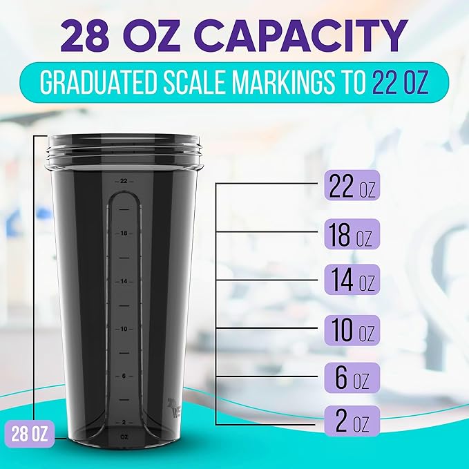 '-6 PACK- 28 oz Protein Shaker Bottle for Protein Mixes - 6x Wire Whisk | Leak Proof Shaker Cups for Protein Shakes | Protein Shaker Bottle Pack | Protein Shake Cup (Earth Tones Collection)