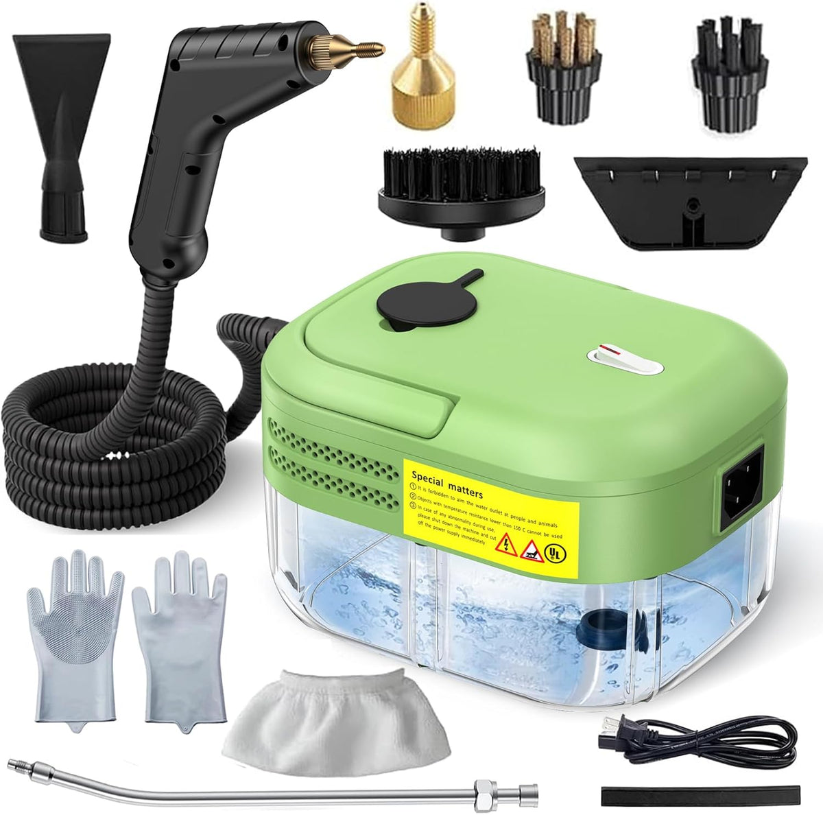 8-in-1 Handheld Steam Cleaner, 2200W High Pressure Steam Cleaner, 1.2L Portable Car Steam Cleaner for Home Kitchen, Bathroom, floor and Car Cleaning, 10s Fast Heating High Pressure Steam Cleaning