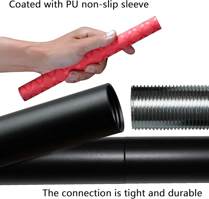 The Huang Yunming yoga stick is made of sturdy steel that is 5 feet high and an adjustable stretching stick, providing flexibility, agility, and balance. Multi functional fitness stick with 5 steel pipes