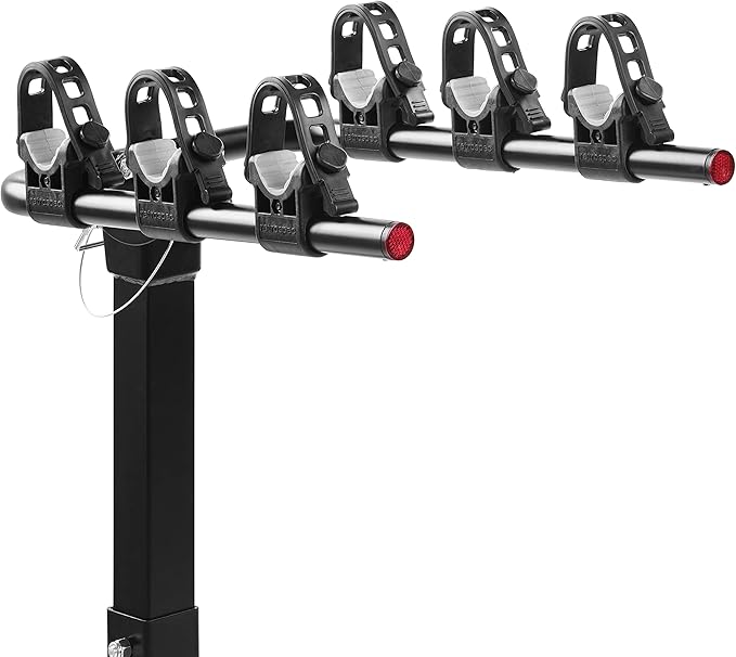 Retrospec Lenox 2-5 - Bike Hitch Rack for Cars, Trucks, SUVs with 2” Hitch | Foldable Steel Frame with Anti-Rattle Adapter, Tie Down Cradles and Straps - Fits Most Frames