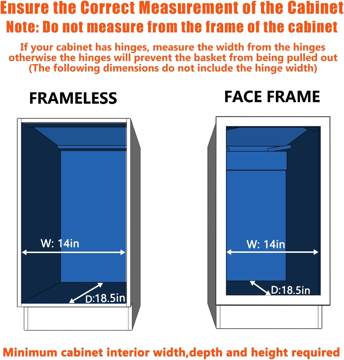 Pull Out Cabinet Organizer 13½" W x 18" D, Heavy Duty Cabinet Pull Out Shelves, Slide Out Drawers Organization for Kitchen Cabinets Bathroom