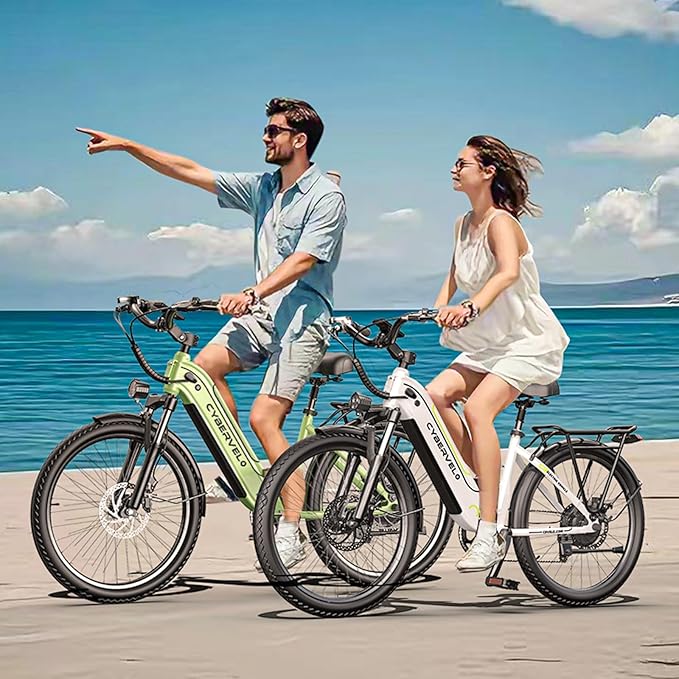 1000 Peak Electric Bike for Adults,up 80 Miles Removable Battery Ebike, 26" Electric E Bike with 7-Speed,Adult Electric Bicycles for Commute Beach Snow Womens All Terrain