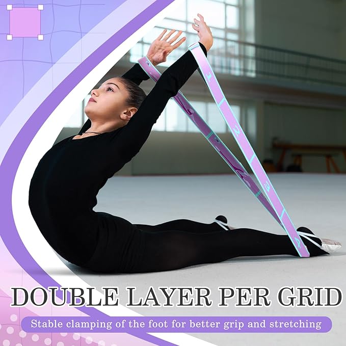 Stretch Strap for Kids Elastic Gymnastics Stretching Ballet Dance Band with 8 Loops Adjustable Exercise Training Resistance Strap for Children Stuff Pilates Latin Yoga Equipment