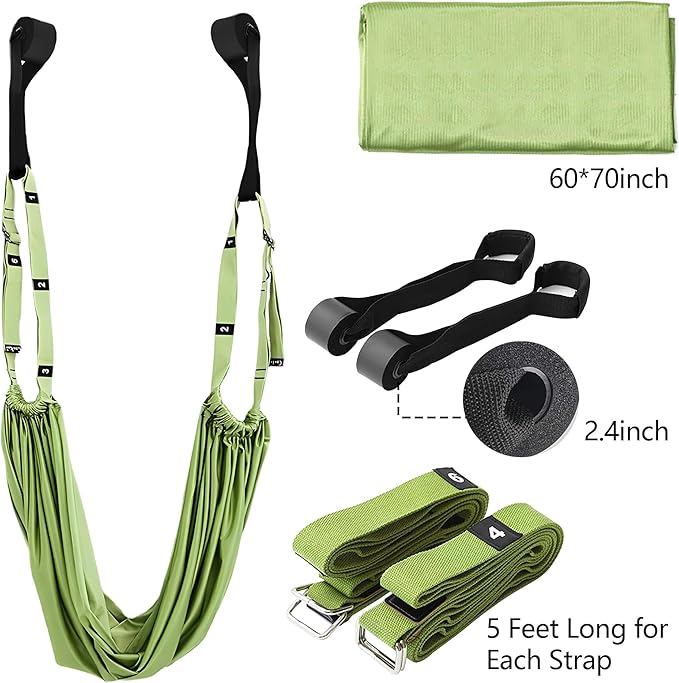 Leg Stretcher Strap, Stretching Equipment with Door Anchor Flexibility Trainer Backbend Assist for Dance Aerial Yoga Ballet Leg Stretching Exercise