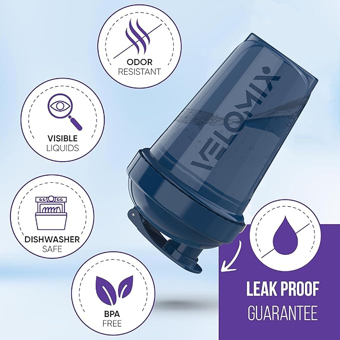 '-6 PACK- Shaker Cups for Protein Shakes 20 oz - 6x Wire Whisk | Leak Proof Protein Shaker Bottle for Protein Shakes, Shaker Bottle Pack for Pre & Post Workout, Shaker Cup (Muted Contrast)