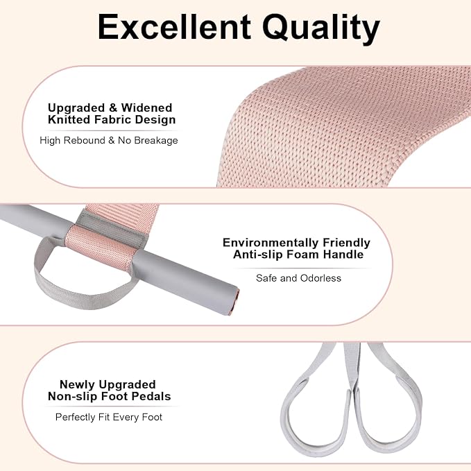 120LB Fabric Resistance Band with Handles,Non-Slip Pedal Puller Resistance Band for Strength Muscle Training-Thicken Fabric Fitness Resistance Bands for Full Body Toning,Physical Therapy