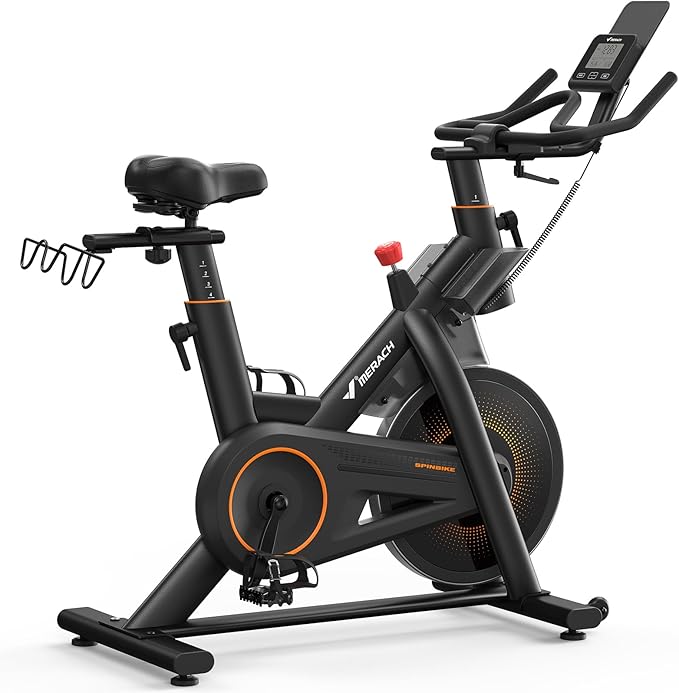 MERACH Magnetic Exercise Bike, Indoor Cycling Bike with Self-Developed App, 350 lbs Weight Capacity & 40 lbs Flywheel, Stationary Bike for Home Gym Fitness