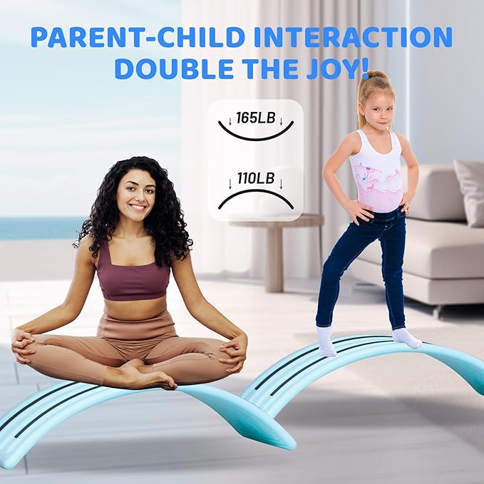 Wobble Balance Board for Kids Toddler,31 Inch Rocker Board Large Balance Trainer for Teens Adults Up to 165LBS, Montessori Open Ended Learning Toy, Exercise and Yoga Curvy Board for Office & Classroom