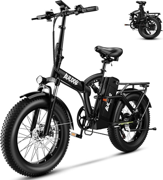 1000W Folding Electric Bike, 48V 20AH Large Removable Battery E Bike,30+MPH, 80 Miles Max Range, 20" Fat TireElectric Bike for Adults, Adult Electric Bicycles for CommuteBeach Snow