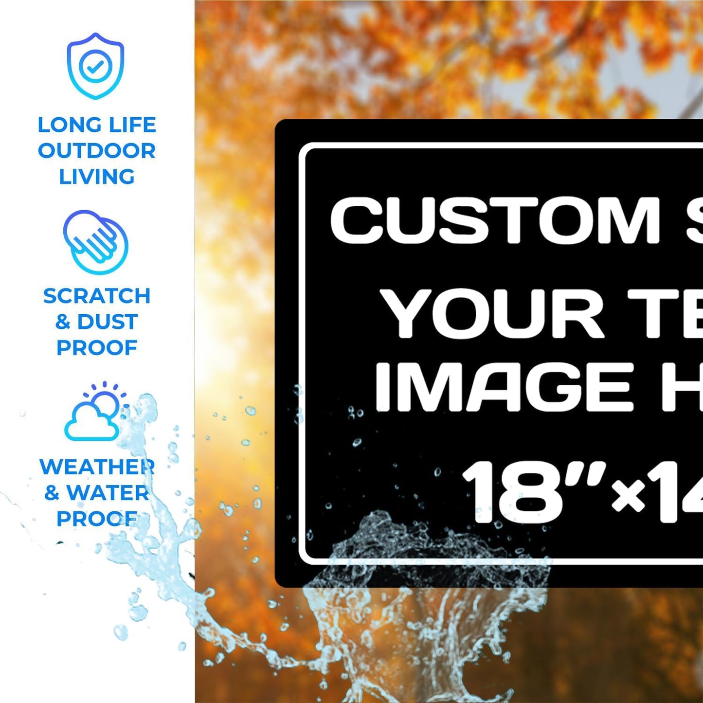 Custom Sign,Personalized Metal signs,Aluminum Weatherproof Metal Sign,Multiple Sizes Custom Personalized Text And picture Here,hazard sign,garden sign,custom door sign,Customised business signs(18*14 Inch)