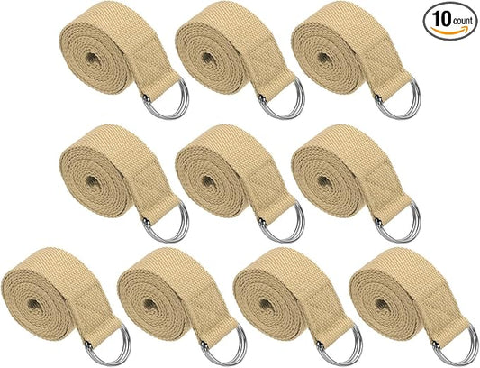 PATIKIL Yoga Strap for Stretching, Cotton Yoga Belt with Adjustable Metal D-Ring Buckle Stretch Band for Fitness Pilates