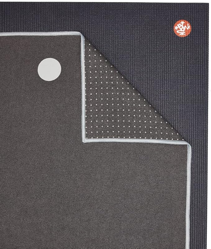 Manduka Yogitoes Yoga Towel – Rubber Grip Dots Non-Slip Bottom, Quick Dry Fitness Towel for Hot Yoga, Pilates, Exercise