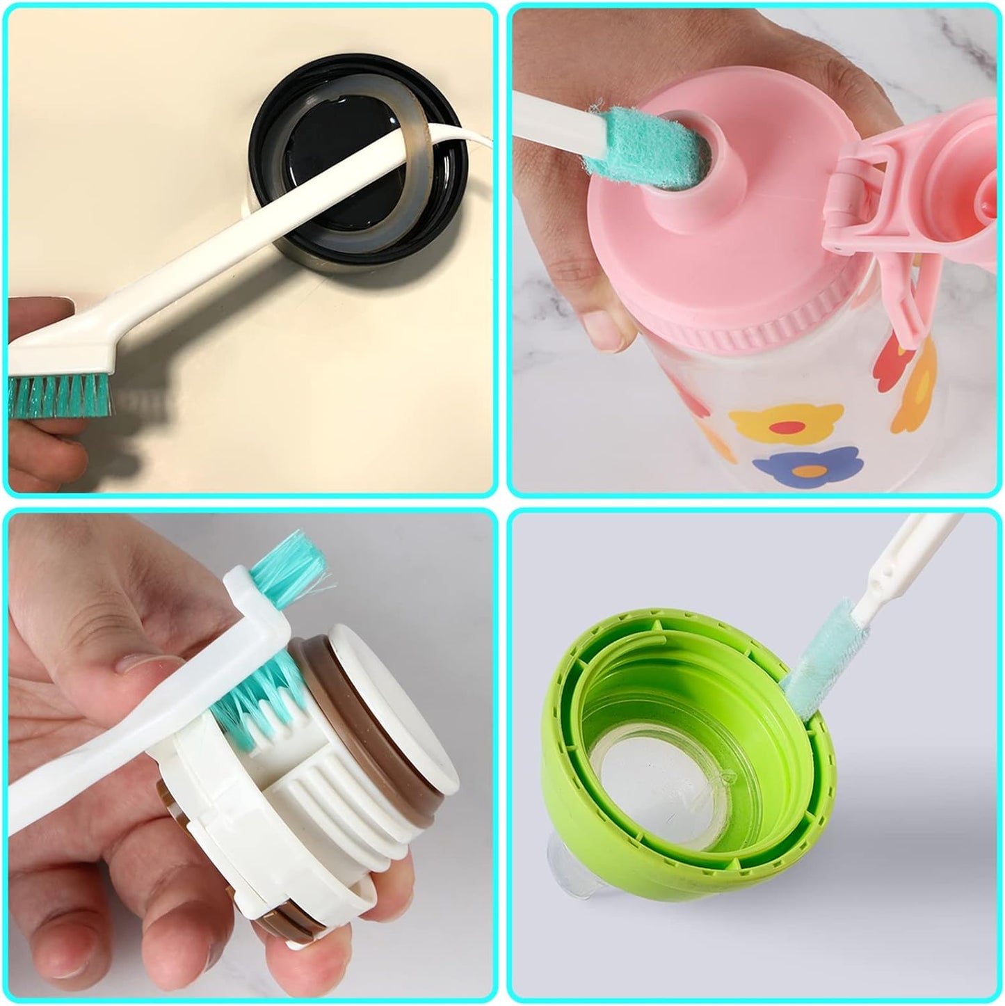 9 Pcs Small Household Cleaning Brushes by ELEMGULY,Deep Detail Crevice Brush Set for Hole, Gap, Corner, Space, Micro Crevice Scrub Cleaner Tool for Bottle, Keyboard, Window, Door Track,1 Sets