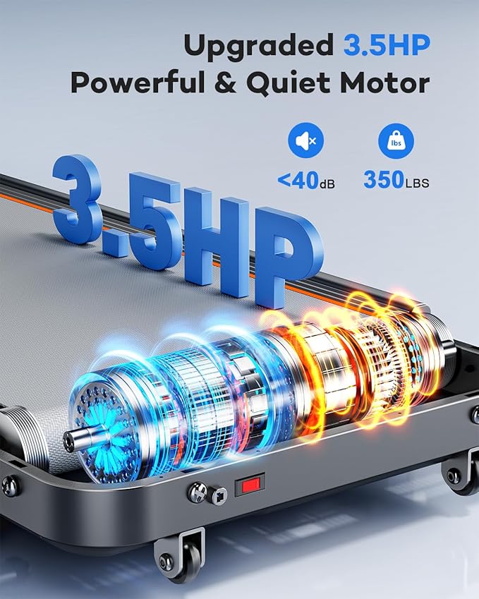 Foldable Treadmill with 10% Incline Upgrade 3.5HP Low Noise Walking Pad Treadmill with Handle Bar Rayspace 4 in 1 Portable Under Desk Treadmills for Home/Office, 350Lbs Capacity, APP & Remote Control