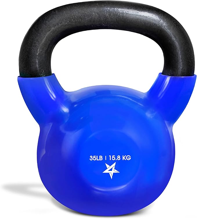 Yes4All 5-100 LB Kettlebells Vinyl Coated Cast Iron for Dumbbell Weights Exercises, Gym, Fitness, Full Body Workout Equipment Push up, Grip and Strength Training