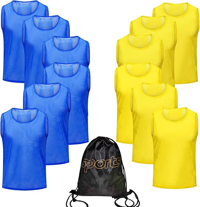 12/24/48PCS Pinnies Youth Team Pennies for Sports Kids and Scrimmage Vests for Soccer Basketball Jersey Practice