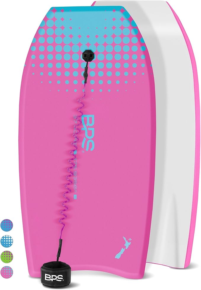 BPS 'Storm' Bodyboard with Premium Coiled Leash - Lightweight with EPS Core, Durable for All Wave Conditions