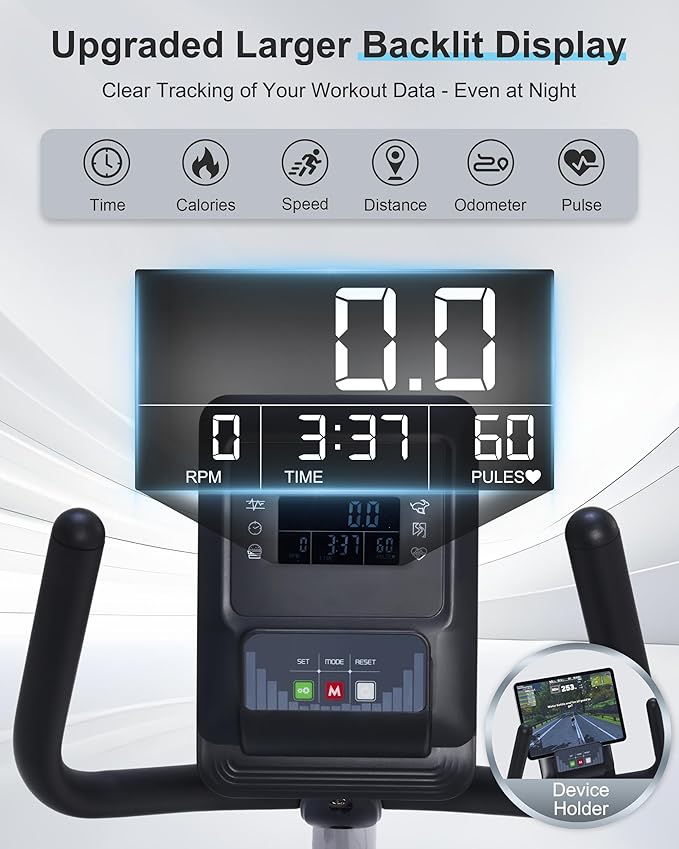 Recumbent Exercise Bike, Recumbent Bike for Home with Smart Workout APP - Recumbent Bikes with Ergonomic Backrest and Comfort Seat, 420LBS Weight Capacity, Larger Backlit Display