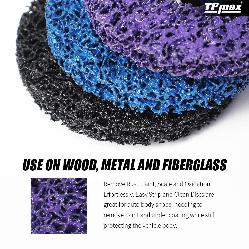 5" x7/8" Stripping Discs Rust Remover Wheel Remove Paint and Oxidation Poly Strip Wheel Disc Abrasive Angle Grinding Wheel - 3 Pack(Purple/Blue/Black)