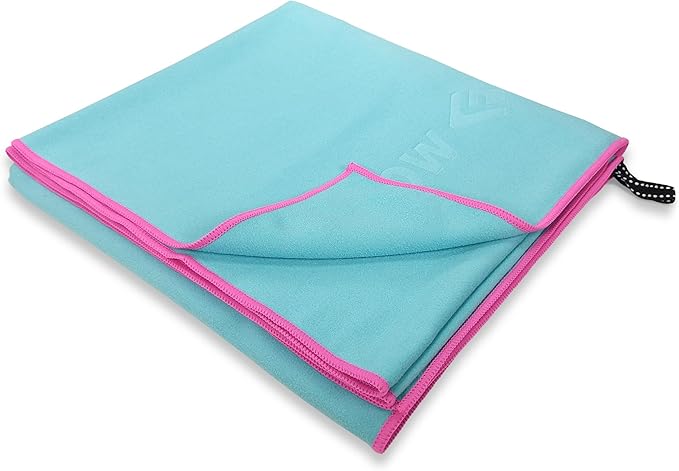 Flow Hydro Sport Towel - Microfiber Quick Dry Swimming Towels for Swim, Pool, Triathlon, and Other Water Sports in Medium, Extra Large, and Hooded Sizes (Aqua, X-Large (72" x 40"))
