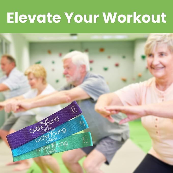 Grow Young Fitess Premium Exercise Bands - 3 Resistance Bands + 1 Storage Bag