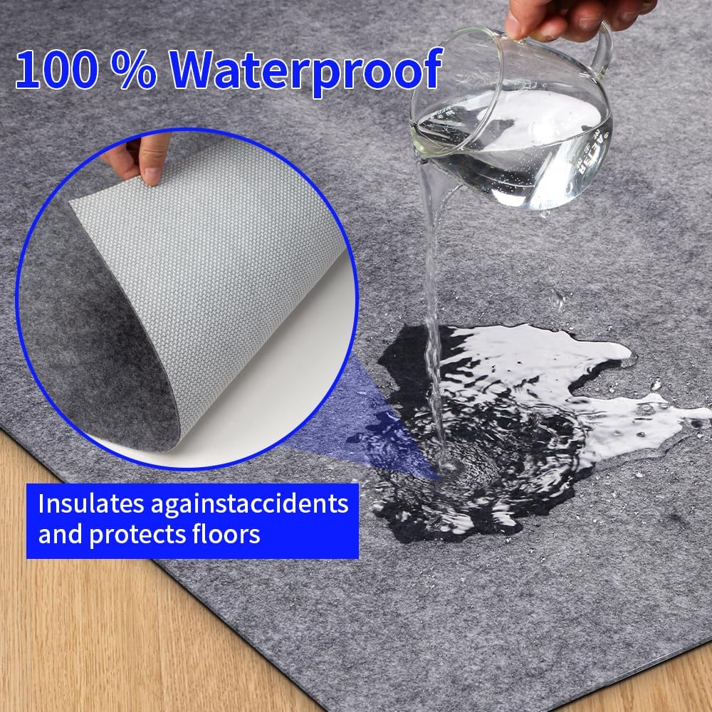 Waterproof Non-Slip 1/4” Extra Thick 9x12 ft Rug Pad for Large Area Rugs Durable Felt Floor Protection pad for All Floors, Suitable for Cutting. Rug Pads Keep Rugs in Place and Provide Cushioning