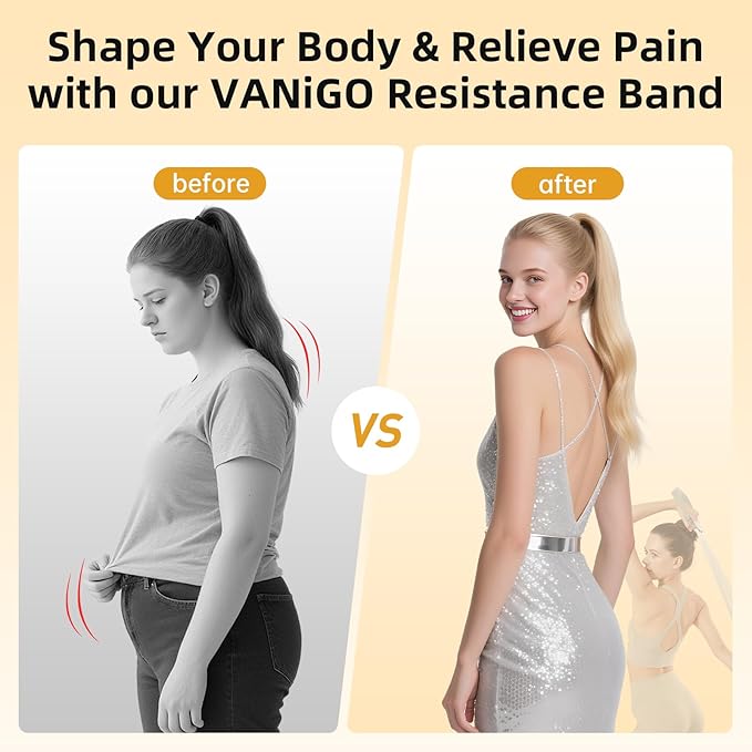 Figure 8 Fitness Resistance Bands with Handles, 20-60lb Adjustable Elastic Excercise Band, Non-Slip Fabric Silicone Bands for Strength Stretch Flexibility Training Arms Back Shoulder Chest Legs