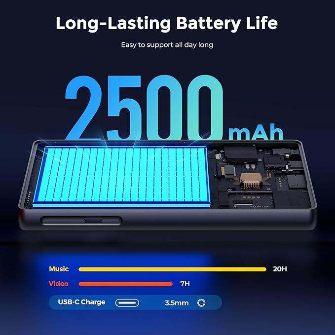 128GB MP3 Player with Bluetooth and WiFi，Music Video Player with Spotify Pandora,Amazon Music, 5" Touch Screen Android MP4 MP3 Player for Kids with Audible, YouTube, Spotify Kids,up to 256GB(Black)