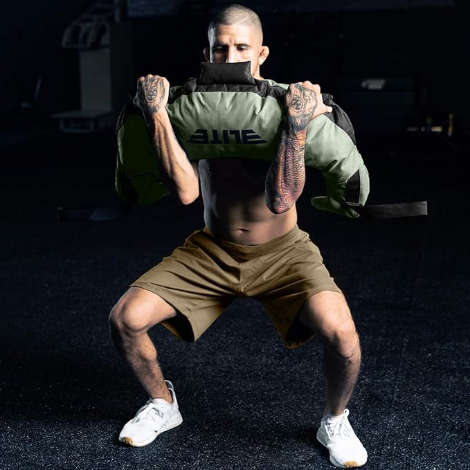 Elite Sports Bulgarian Canvas Bag, Fitness Canvas MMA Gym Cross Workout Training Sandbag 17, 25, 33, 45 lbs (UNFILLED)