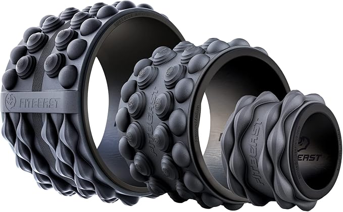 FitBeast Back Roller, Back Wheel Foam Roller - Targeted Muscle Roller for Deep Tissue Massage, Back Stretcher