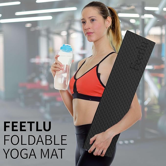 Foldable Yoga Exercise Mat – Lightweight, Anti-Slip, and Easy to Store for Yoga, Pilates, Home Workouts, and Floor Exercises