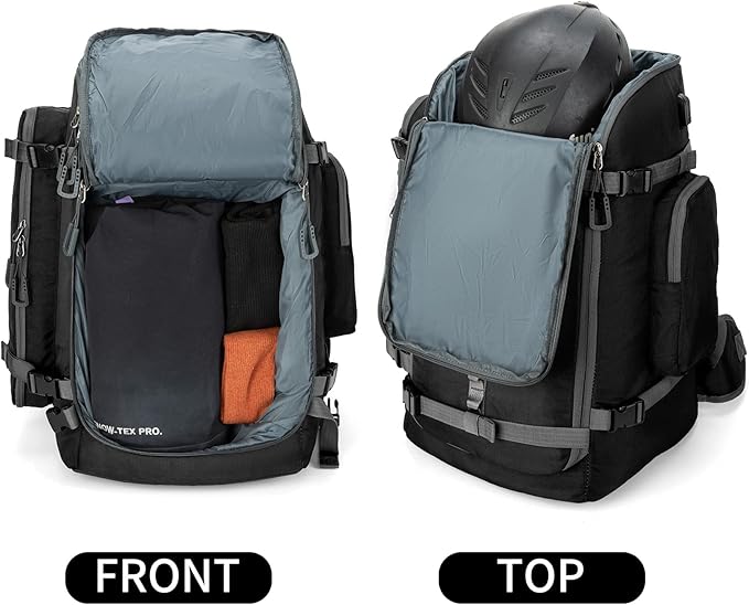 65L Ski Boot Bag,Large Duffle Travel Bag,1680D Nylon Waterproof Padded Ski Boot Bag Backpack For Women Men Kids