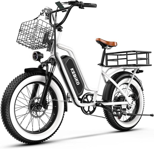 1500W Electric Bike for Adults,48V 20/60Ah Removable Battery Max Range 80Miles & 30MPH Electric Bicycle,20''×4" Fat Tire Ebike,Adult Electric Bicycles for Commute Beach Snow,E-Bike UL Certified