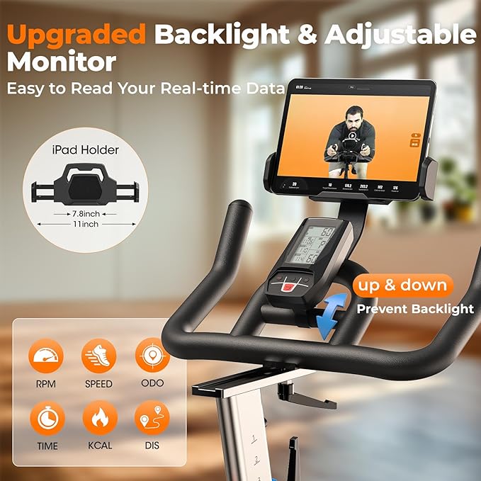 YOSUDA PRO Magnetic Exercise Bike 350 lbs Weight Capacity - Indoor Cycling Bike Stationary with Comfortable Seat Cushion, Silent Belt Drive