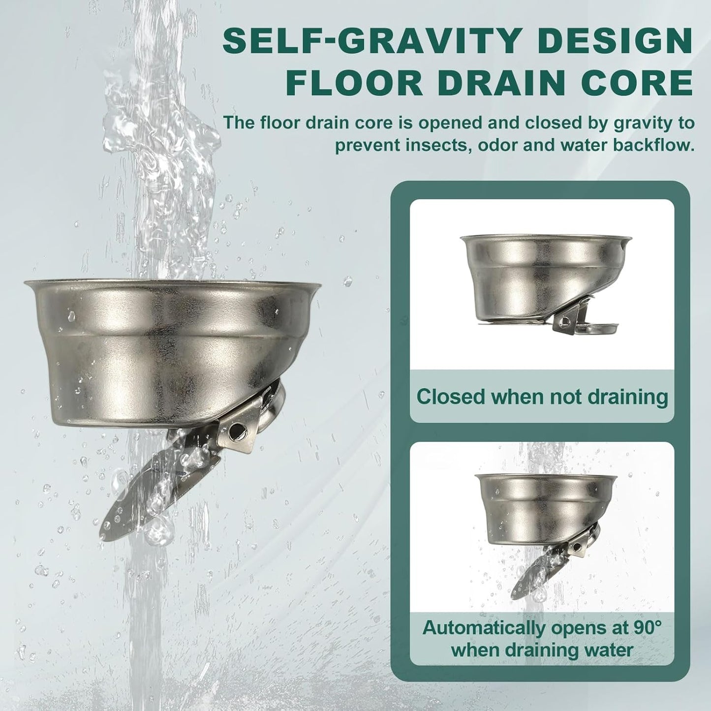 uxcell Rectangular Shower Drain, Brushed 304 Stainless Steel Odor-Proof Floor Drain Linear Shower Drain Hair Catcher for Bathroom Kitchen and Laundry Room(16 Inch, Black)