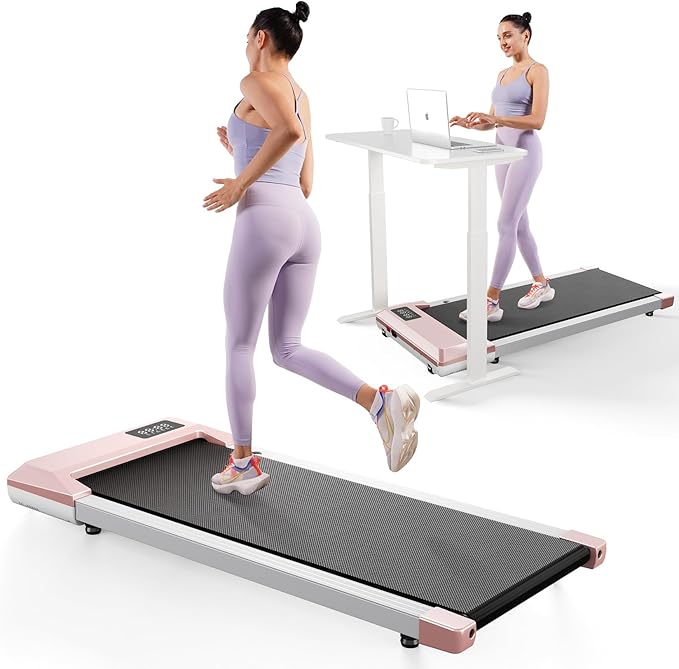 SupeRun Walking Pad, Under Desk Treadmill, 3 in 1 Portable Treadmill with Remote Control LED Display, 2.5 HP Quiet Walking Jogging Machine for Office Home Use, 300 Lbs Capacity