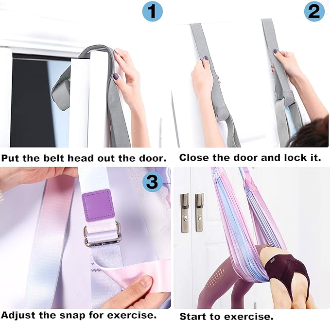 Tchrules Leg Stretcher Strap, Backbend Training Belt with Door Anchor, Flexibility Trainer Stretching Equipment Assist Stretch Strap for Fitness Gymnastics Dance Aerial Yoga Ballet