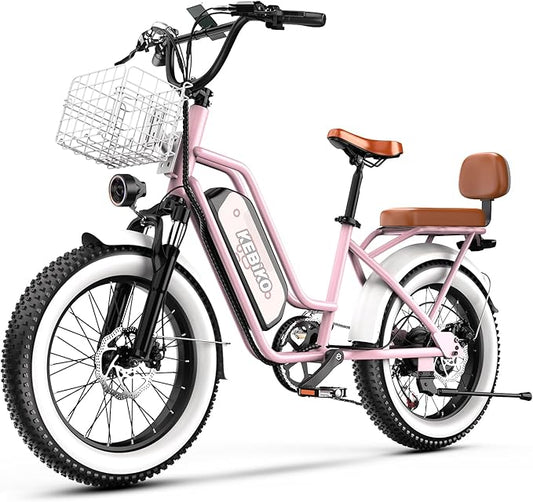 1500W Electric Bike for Adults,48V 20/60Ah Removable Battery Max Range 80Miles & 30MPH Electric Bicycle,20''×4" Fat Tire Ebike,Adult Electric Bicycles for Commute Beach Snow,E-Bike UL Certified
