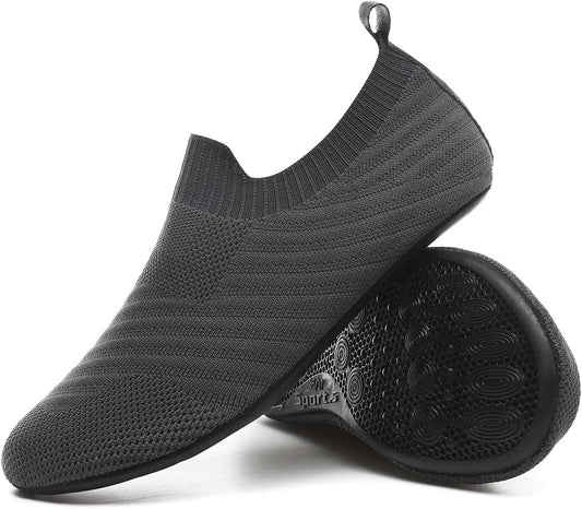 QZKDM Lightweight Slip on Grip Indoor House Slippers Barefoot Non Slip Home Exercise Yoga Shoes for Men Women