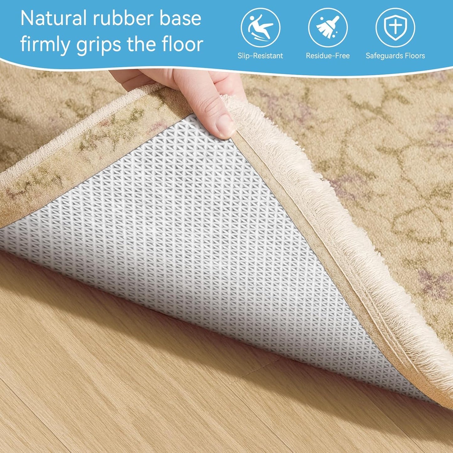 Warmstar 10x14 FT Non Slip Rug Pad,100% Waterproof Felt Pad for Hardwood Floors,1/2” Thick Carpet Rug Pad with Natural Rubber Backing, Secure Grip & Floor Protection