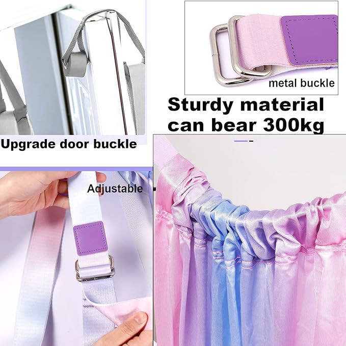 Tchrules Leg Stretcher Strap, Backbend Training Belt with Door Anchor, Flexibility Trainer Stretching Equipment Assist Stretch Strap for Fitness Gymnastics Dance Aerial Yoga Ballet