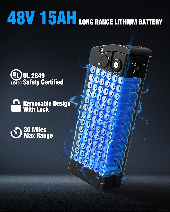 2 Seater Electric Bike for Adults,Mini Bike 500/750 Motor,28MPH,48V/15AH Removable Battery,25-30Miles 16" Fat Tire Commuter Ebike,Full Suspension Foldable Electric Bicycles for Adults Teens