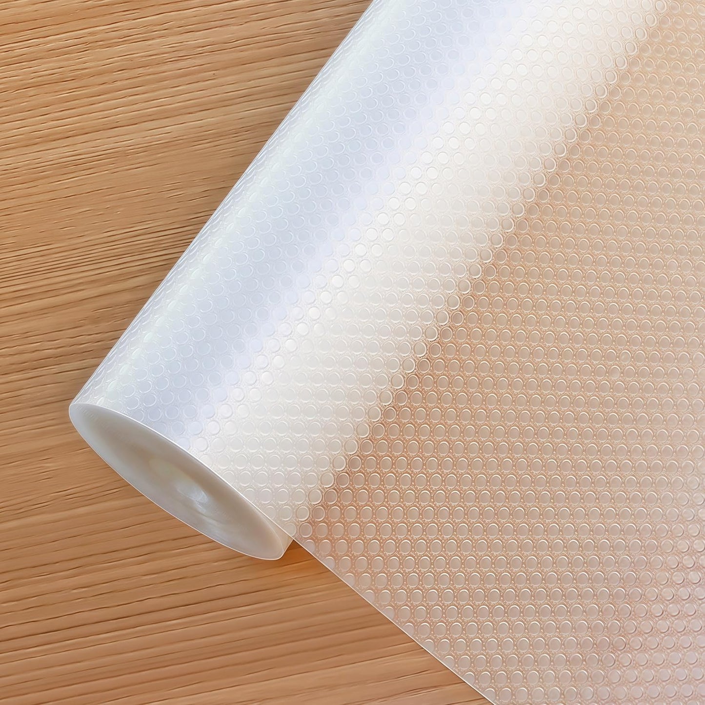 Shelf Liners 24 in x 20 ft EVA Drawer Mats, Non-Adhesive Cupboard Protector, Kitchen Cabinet Lining Fridge Liner (Clear Flat Dot, 61x610cm)