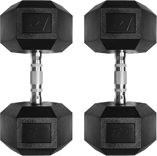 RitFit 5-650 LBS PVC Encased Hex Dumbbell Sets with Optional Rack for Home Gym, Hand weight with Chrome Handle for Strength Training, Workouts
